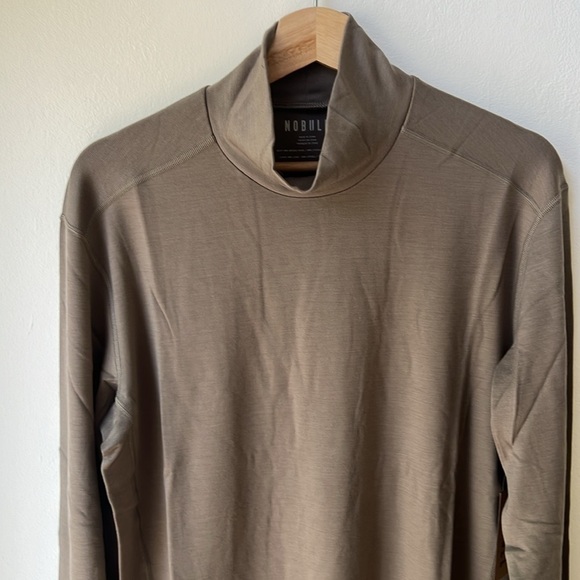 NOBULL Men's Blended Merino Wool Mock Neck Long Sleeve Shirt Fallen Rock XL NWT - Picture 6 of 11